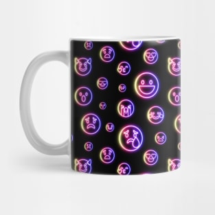 Emoji Pattern Neon Design Mug